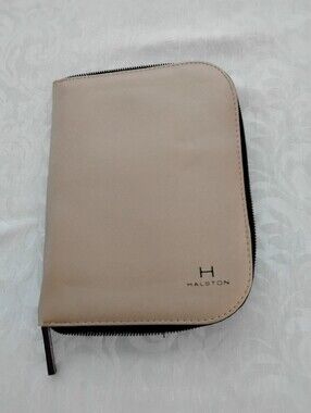Halston Heritage Travel Jewelry Folder/ Pouch in Beige with Black Trim